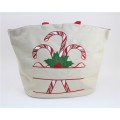 9208 - CANDY CANES CHRISTMAS CANVAS TOTE